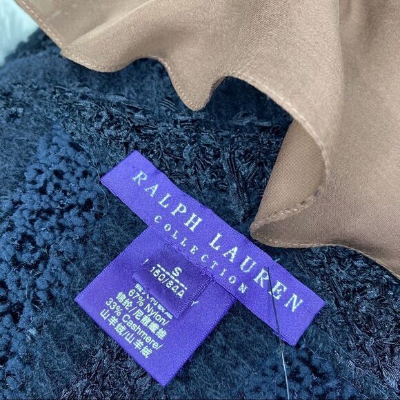 Ralph Lauren 2012 Collection Black Cashmere Blend Chenille Shawl Collar Cardigan - Picture 2 of 16